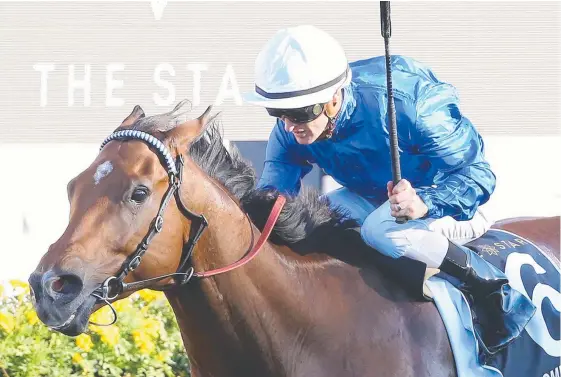  ?? Picture: AAP IMAGE ?? It's Somewhat, who jockey Zac Purton steered to victory in The Star Doncaster Mile last month, will line up at the Gold Coast on Saturday. However speculatio­n still surrounds the future of Godolphin trainer John O’Shea.