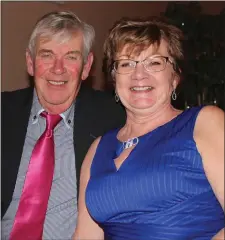  ??  ?? Kevin and Ann Somers at the Captain’s Dinner at Laytown &amp; Bettystown Golf Club.