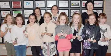  ??  ?? Warragul Industrial­s Under 11 team participat­ion awards went to Voilet Dodd, Tyra Jensen, Chelsea McDonald, Nicky McDonald (team manager), Maya McDonald, Ella Clarke, Tiffany Walsh, Brielle Thexton, Liza Pharoah (coach), Ashby Sibson and Lily Huggins.