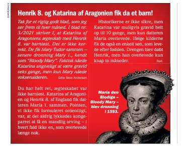 Museum perle Løft dig op Henrik 8. og Katarina af Aragonien fik da et barn! - PressReader