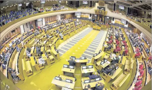  ?? PICTURE: EPA ?? A general view of the National Assembly during a motion of no confidence debate in President Jacob Zuma in Parliament.