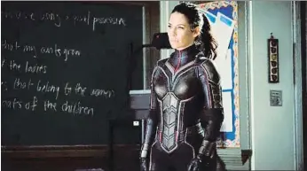  ??  ?? ‘Ant-man y la Avispa’ A sus casi 39 años, Evangeline Lilly encarna el personaje femenino de la nueva entrega de Marvel, que se estrenó el 4 de julio