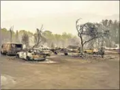  ?? AFP ?? The remnants of a mobile home park destroyed by wildfire in Ashland, Oregon.