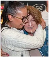  ??  ?? season’s gReetings: Dee Nolan is welcomed by her mother Ethel Nolan and above, by her mother-in-law-to-be, Belinda Dunne. Inset below, her fiancé Jamie RuthDunne is delighted to see his family again