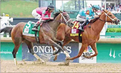  ?? EMILY SHIELDS ?? Kentucky Oaks winner Monomoy Girl (14), purchased for $100,000 at the 2016 Keeneland September sale, was the first horse agent Liz Crow had signed a ticket for at Keeneland.