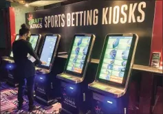  ?? Susan Haigh / Associated Press ?? Connecticu­t’s tax coffers gained about $2.5 million from online casino gaming and $1.7 million from sports betting last month, on a total of $444.6 million in wagers.