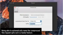  ??  ?? Being able to automatica­lly name the compressed files Squash spits out is a handy feature.