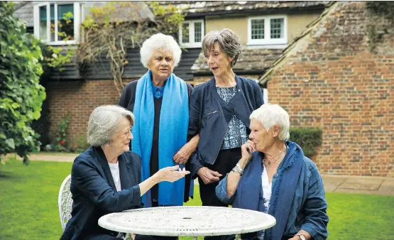  ?? MARK JOHNSON ?? Maggie Smith, left, Joan Plowright, Eileen Atkins and Judi Dench appear together in Nothing Like a Dame. Unfortunat­ely, they don’t get up to much mischief.