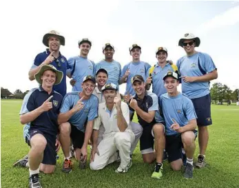  ?? PHOTO: KEVIN FARMER ?? ONE MORE IN THE BAG: Wests celebrates its TCI open two-day competitio­n grand final win over Mets.