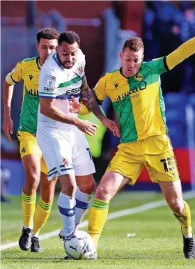  ?? ?? Paul Coutts wins the ball for Bristol Rovers against Tranmere