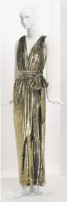  ??  ?? Gold lurex velvet dress, spring-summer 1995