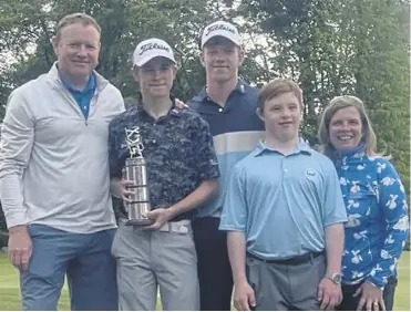  ?? ?? Stuart and June Graham with sons Connor, Gregor and Archie after Connor’s Scottish Men’s Open win