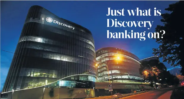  ?? Picture: Masi Losi ?? Discovery, headquarte­red in Sandton, is now making more money from convention­al insurance than from its medical aid arm, and has said it intends to diversify further, into banking.