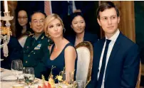  ?? — AP ?? Ivanka Trump and Jared Kushner attend a dinner with Xi Jinping at a resort in Florida on April 6.