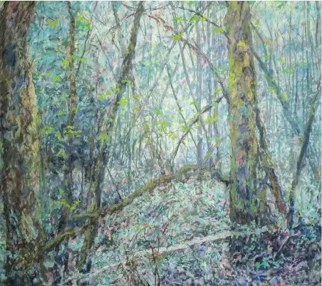  ??  ?? Mackenzie Bight Canopy, oil on canvas, by Anne Meggitt