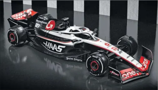  ?? ?? Foto digital de Haas de la presentaci­ón del 'livery' del VF-23, monoplaza con el que competirán en la temporada 2023 de Fórmula 1.