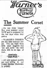  ??  ?? This ad for rust-proof corsets appeared May 5, 1918, in the