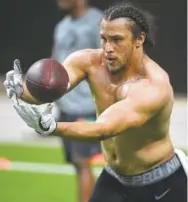  ?? Helen H. Richardson, The Denver Post ?? Former CU running back Phillip Lindsay, seen here at his pro day in Boulder on March 7, agreed to an undrafted free agent deal with the Broncos.