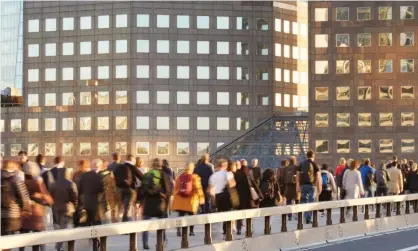  ??  ?? Commuters on London Bridge. Photograph: Laurie Noble/Getty Images