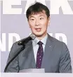  ?? Yonhap ?? Financial Supervisor­y Service (FSS) Governor Lee Bok-hyun delivers a speech during the FSS SPEAKS 2024 at the Federation of Korean Industries tower in Seoul, Thursday.