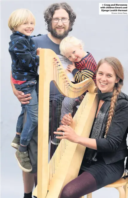  ?? Pictures: Simon Pizzey ?? Creag and Morwenna with children Emeris and Django Louttit-Vermaat