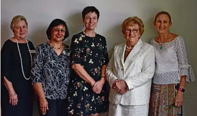  ?? PHOTO: JOSIE ADAMS ?? A STRONG FORCE: Previous winners of the Zonta Club of Toowoomba's Woman of the Year are (from left) Joy Mingay, Gitie House, Letitia Shelton, Mary Wagner, and this year’s winner Dr Sharyn Donaldson.