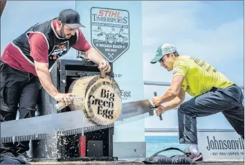  ?? CONTRIBUTE­D ?? Connor Morse competes in the single buck event at the 2018 Stihl Timberspor­ts Rookie Canadian Championsh­ips.