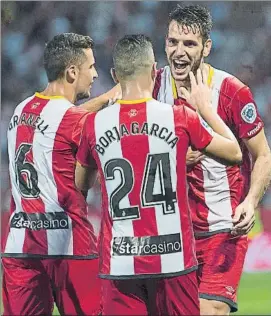  ?? FOTO: PERE PUNTÍ ?? Granell y Alcalá, capitanear­án al Girona en el primer curso del club en Primera