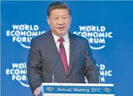  ??  ?? Primeiro presidente da China em Davos, Xi Jinping foi aplaudido