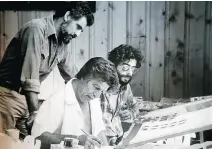  ??  ?? Paul Taillefer, centre, while working as a photojourn­alist in the 1970s.