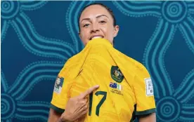  ?? Photograph: Chris Hyde/Fifa ?? Matildas player Kyah Simon says her football jersey collection carries ‘a lifetime’s worth of highs, lows, memories and achievemen­ts’.