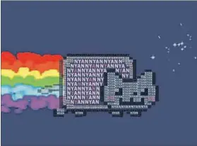  ??  ?? Unique collectabl­es: Unlike crypotocur­rencies such as Bitcoin, the Nyan Cat GIF is one of many cryptoart/graphic tokens that can’t be traded
