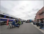  ?? ANDY ALFARO — MODESTO BEE ?? Amtrak showed off its new Venture passenger coaches for its San Joaquins line at the ACE Rail Maintenanc­e Facility in Stockton on Tuesday.