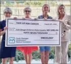  ?? ?? Special to The Herald
Lissette Little (left) and Sally Ginter (right) of the SOS Medical Foundation with Karen Gladish and Karen St-Martin, who handed over a cheque for $57,000 from the Tee’s Up for Cancer Golf Tournament