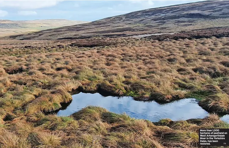  ?? PA ?? More than 1,000 hectares of peatland on West Arkengarth­dale Moor in the Yorkshire Dales, has been restored.