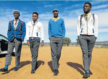  ?? Pictures: TREMAINE VAN AARDT ?? EXTRA ANXIETIES: Moses Mabida High School pupils, from left, Xhanti Ntlabathi, 18, Luthando Nodongwe, 20, Thandile Gxeku, 19, and Luthando Kaza, 20, are among the school’s matric pupils who are concerned about their trial exams