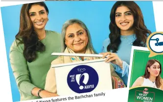  ?? ?? What the family the features hell Navya
Bachchan