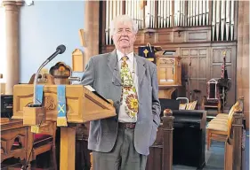 ?? ?? Worship Jimmy Taylor, pictured previously, did one of the readings at Blairgowri­e Parish Church on Sunday