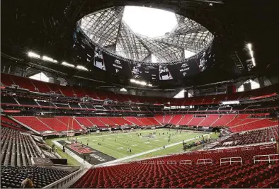  ?? Curtis Compton / TNS ?? Mercedes-Benz Stadium, home of the Atlanta Falcons, would host the AFC Championsh­ip if the Bills and Chiefs both reach the conference final.