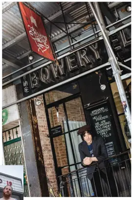  ??  ?? BOWERY ELECTRIC, NEW YORK
“We all grew up down here, going to hardcore matinees, drinking 40s on the street,” Jesse Malin, musician and co-owner of the downtown venue, writes in the book. “I don’t think I’ve ever met a more New York musician,” Condon says of Malin.