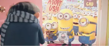  ?? ILLUMINATI­ON ENTERTAINM­ENT/UNIVERSAL PICTURES ?? Characters Gru, from left, Bob, Kevin and Stuart in “Minions: The Rise of Gru.”