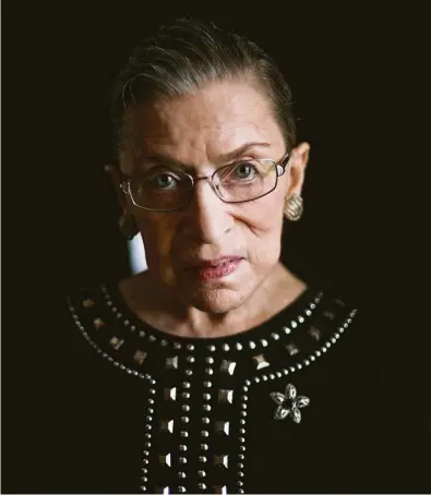  ?? Todd Heisler / New York Times file ?? Justice Ruth Bader Ginsburg, pictured in 2013, has died at age 87. She earned a reputation as the legal embodiment of the women’s liberation movement and as a widely admired role model for generation­s of female lawyers.