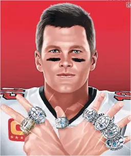  ?? FOTO: EL HERALDO ?? A Tom Brady ya no le ajustaron los dedos de una mano para sus anillos. El domingo ganó su séptimo trofeo.