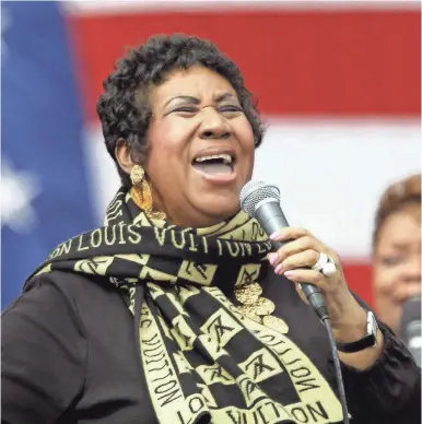 ?? AP FILE PHOTO BY PAUL SANCYA ?? Aretha Franklin made an indelible impression during her decades-long career as the Queen of Soul. She died Aug. 16, and will be buried Friday in Detroit.