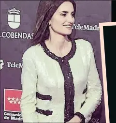  ?? PENELOPECR­UZOFICIAL/INSTAGRAM ?? Penélope Cruz, de Chanel, en los premios Feroz