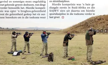  ??  ?? Die SAJWV se A-span in aksie. Vlnr: Stuart Riddle, Flippie van Tonder, Jan Taljaard, Pieter Swanepoel en Hercules Louw. Hul wentelling was 4 087.70 uit 5 000.