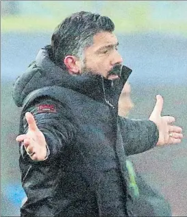  ?? F: EFE ?? Gennaro Gattuso y el Milan viven un momento difícil tras perder contra la Fiorentina
