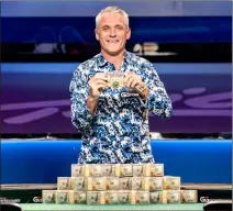  ?? Melissa Haereiti Pokernews ?? Argentine Damian Salas, who finished seventh in 2017, won the World Series of Poker Main Event late Sunday night at the Rio.