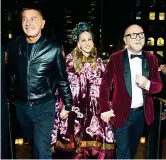  ??  ?? Stefano Gabbana, Sara Jessica Parker e Domenico Dolce