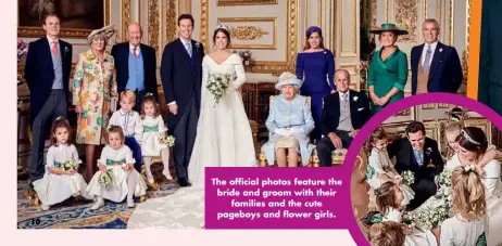  ??  ?? The official photos feature the bride and groom with their families and the cute pageboys and flower girls.